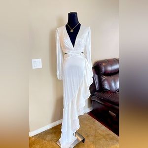 Mac Duggal white dress